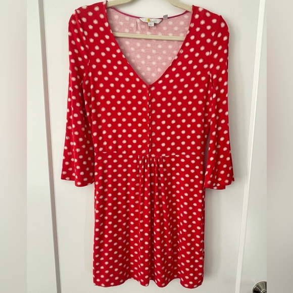 Boden Red Pop Star Scarlett Jersey Dress, Size 2 - Picture 2 of 5